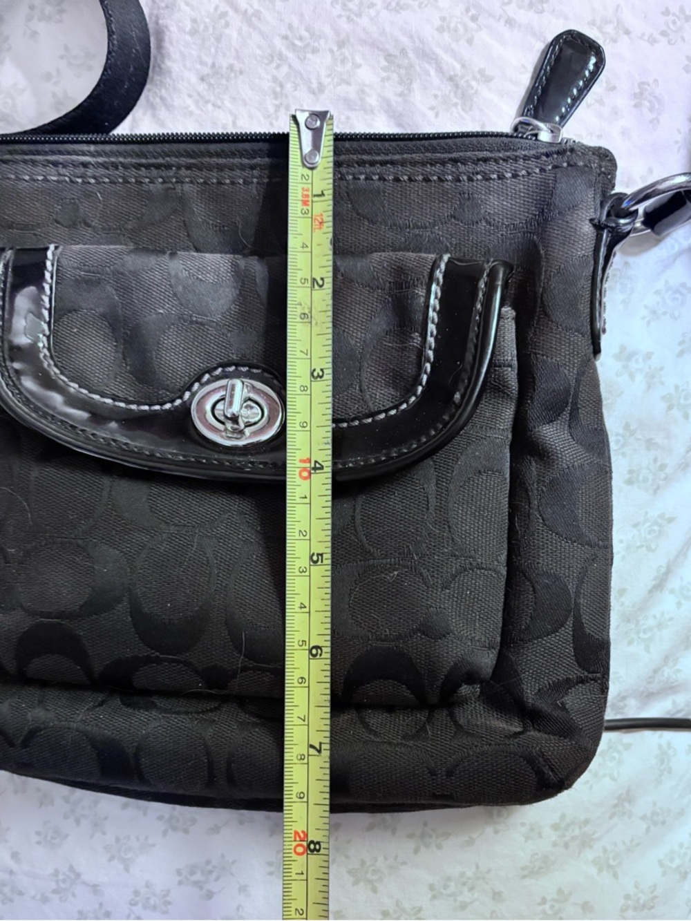 Coach Black Crossbody with Signature Jacquard and Silver Hardware - Picture 7 of 8